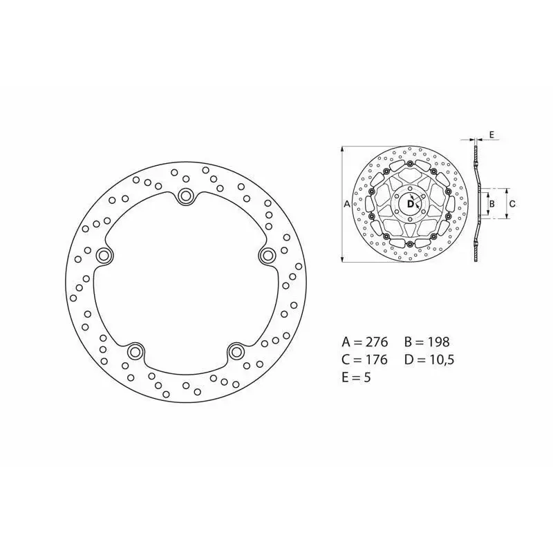 Disque de frein arrière Brembo Serie ORO rond fixe BMW