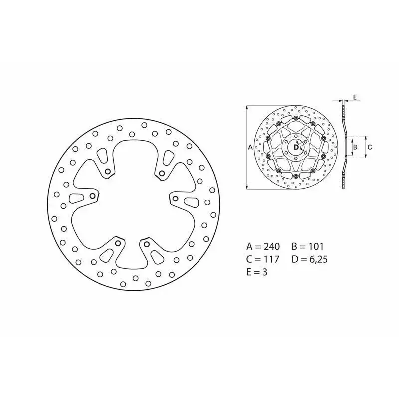 Disque de frein avant Brembo Serie ORO rond fixe Honda CRF250R
