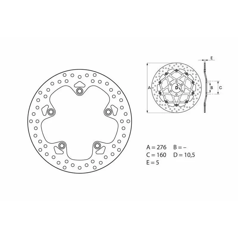 Disque de frein arrière Brembo Serie ORO rond fixe BMW R1200 GS