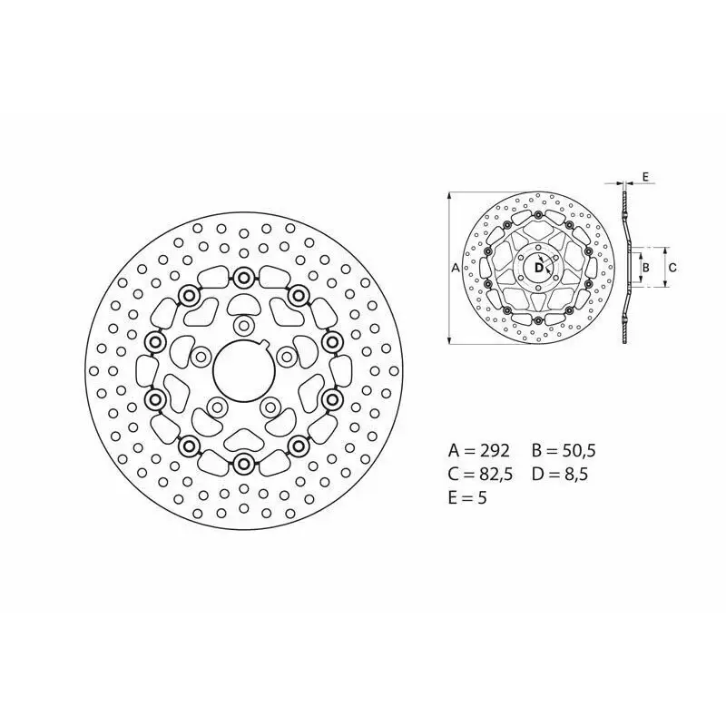 Disque de frein avant Brembo Serie ORO rond flottant Harley-Davidson 883 XLH