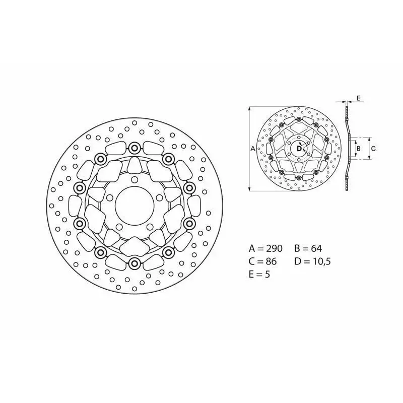 Disque de frein avant Brembo Serie ORO rond flottant Suzuki GSF600 BANDIT
