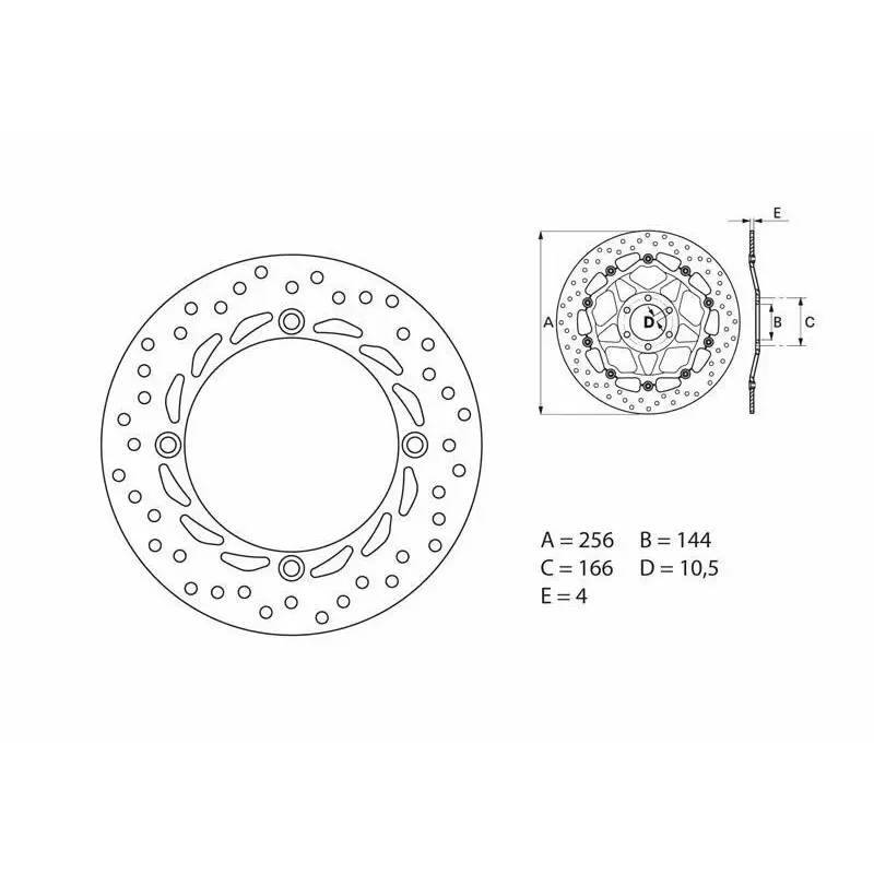Disque de frein avant Brembo Serie ORO rond fixe Honda XLV 650