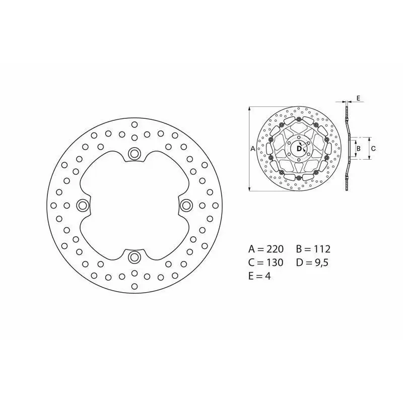 Disque de frein arrière Brembo Serie ORO rond fixe Husqvarna WR300