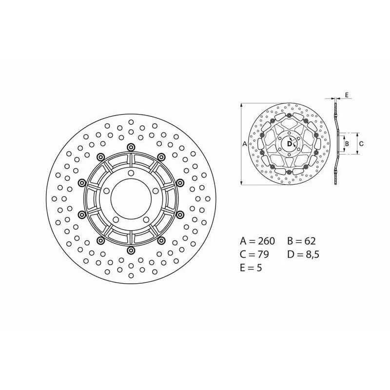 Disque de frein avant Brembo Serie ORO rond fixe BMW R100