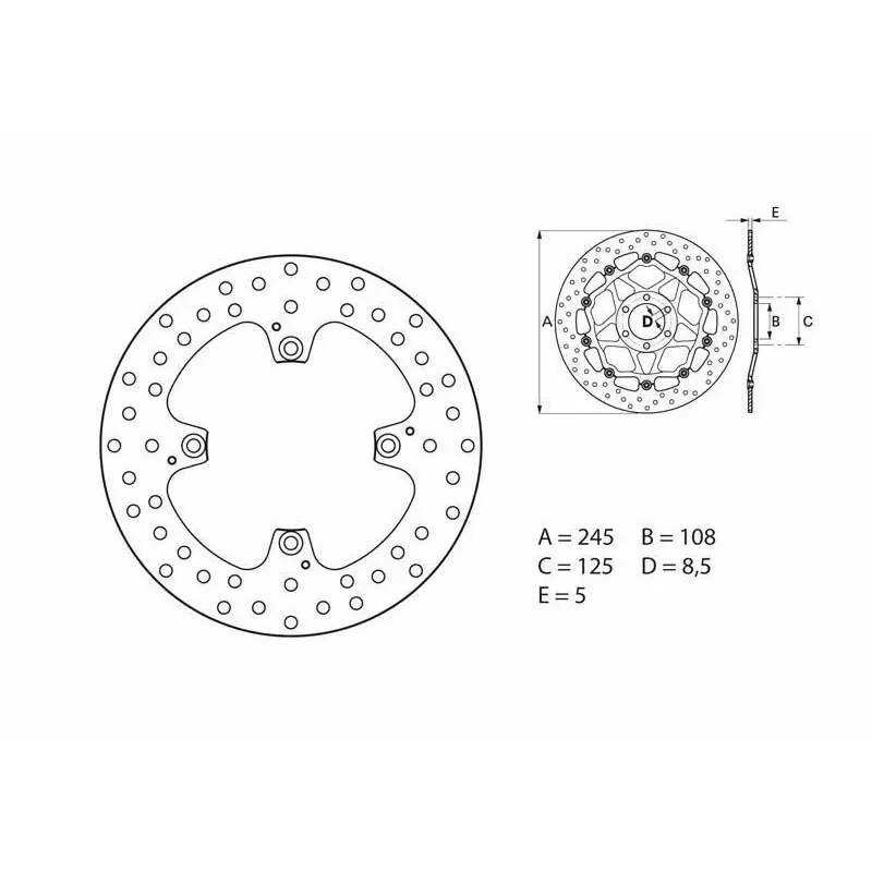 Disque de frein arrière Brembo Serie ORO rond fixe Ducati 796 MONSTER