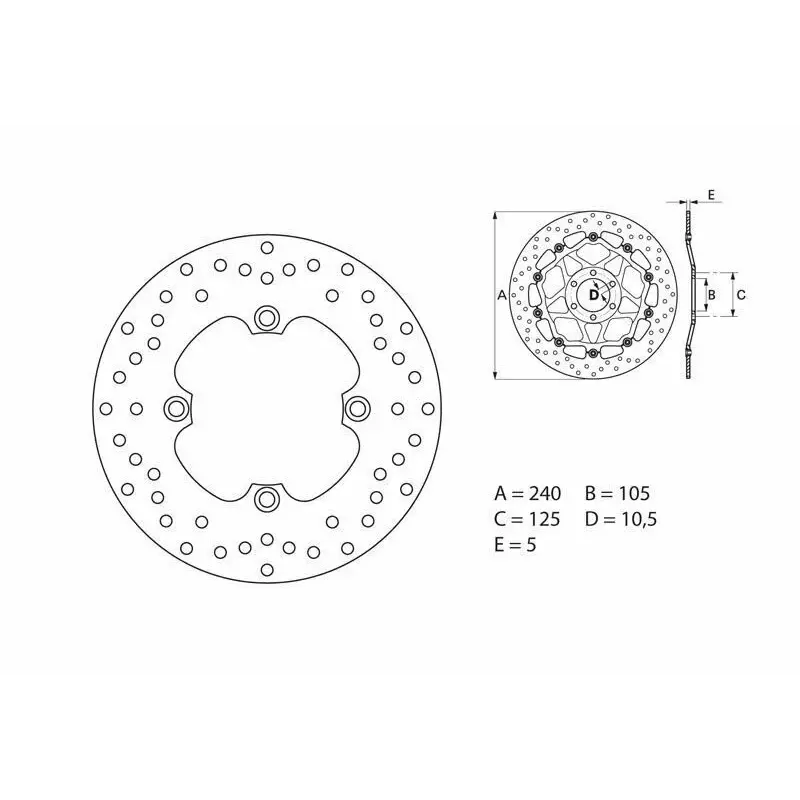 Disque de frein Brembo Serie Oro rond fixe type 68B40780