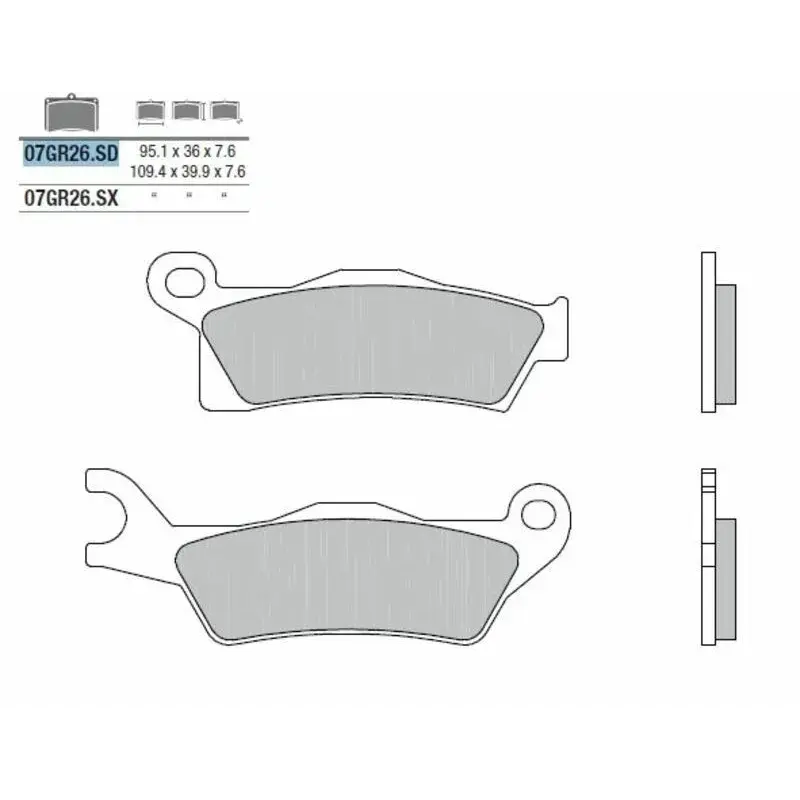 Plaquettes de frein BREMBO 07GR26SD métal fritté Bombardier 500 Renegade