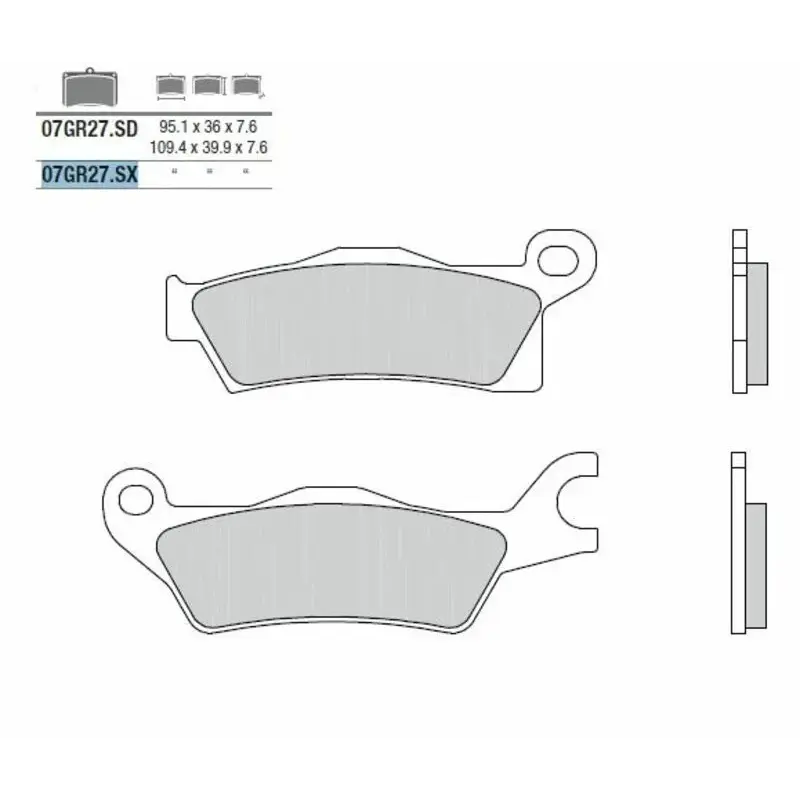 Plaquettes de frein BREMBO 07GR27SX métal fritté Bombardier 500 Renegade