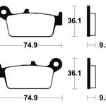 Plaquettes de frein TECNIUM MO104 métal fritté