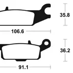 Plaquettes de frein TECNIUM MO350 métal fritté Yamaha YFM