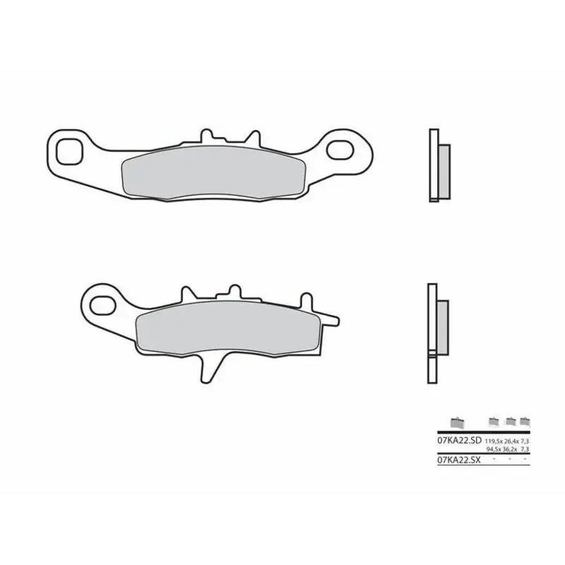 Plaquettes de frein BREMBO 07KA22SX métal fritté