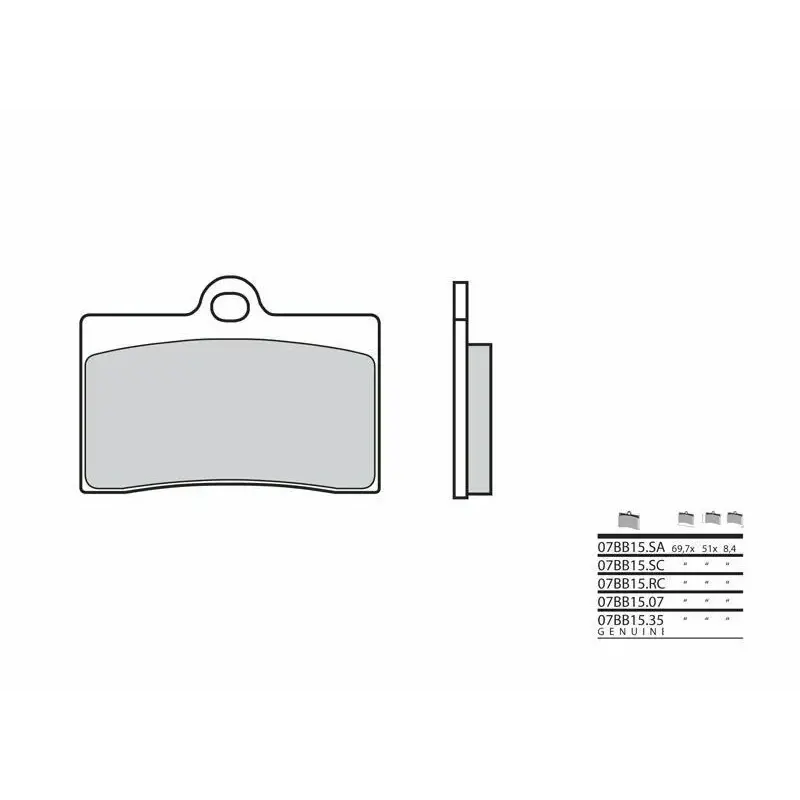 Plaquettes de frein BREMBO 07BB15RC racing carbone