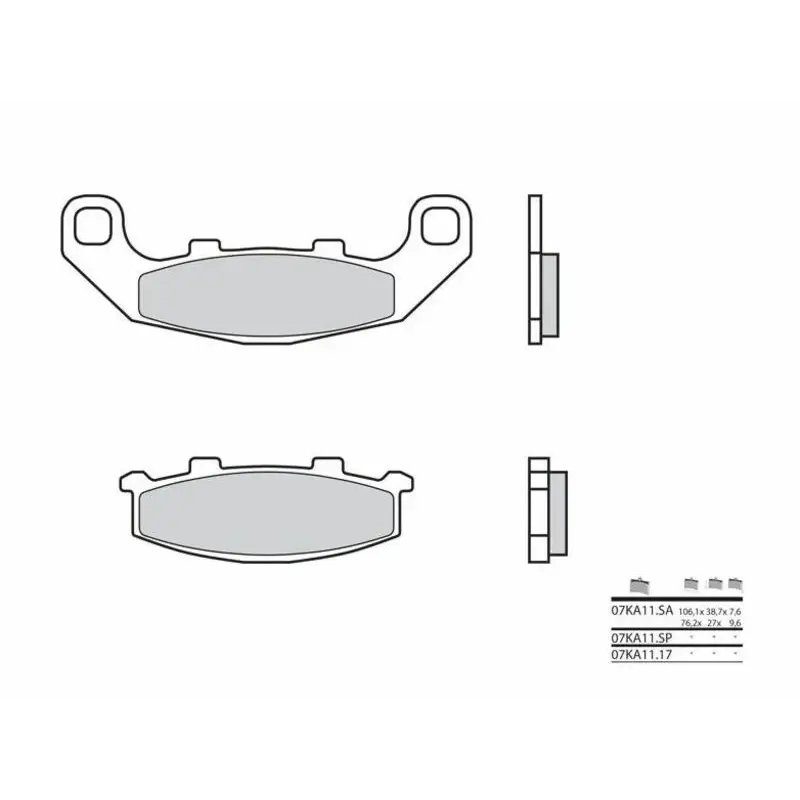 Plaquettes de frein BREMBO 07KA11SP métal fritté Kawasaki