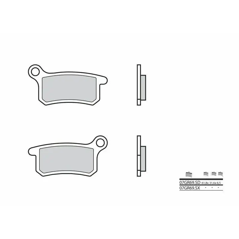 Plaquettes de frein BREMBO 07GR69SD métal fritté KTM SX65/85/105