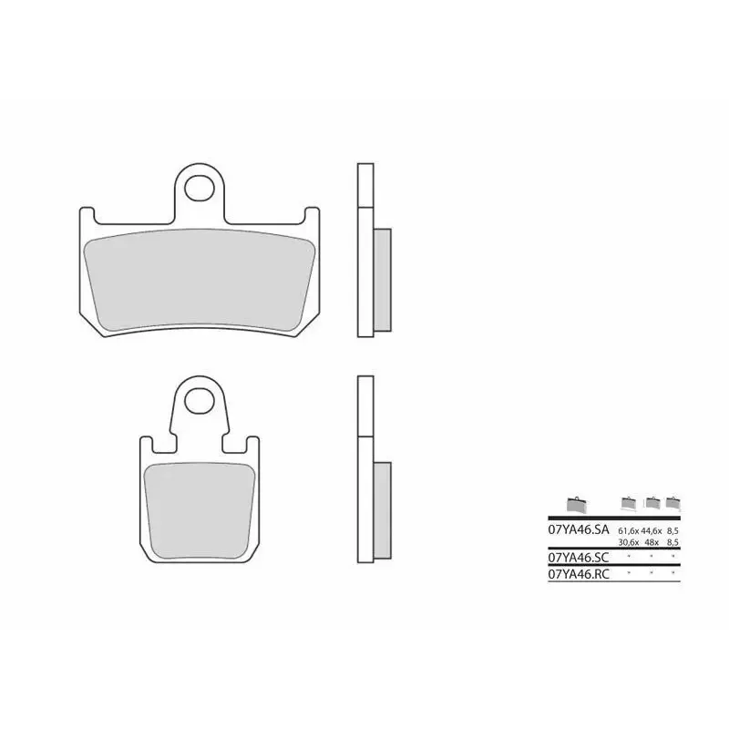Plaquettes de frein BREMBO 07YA46RC racing carbone