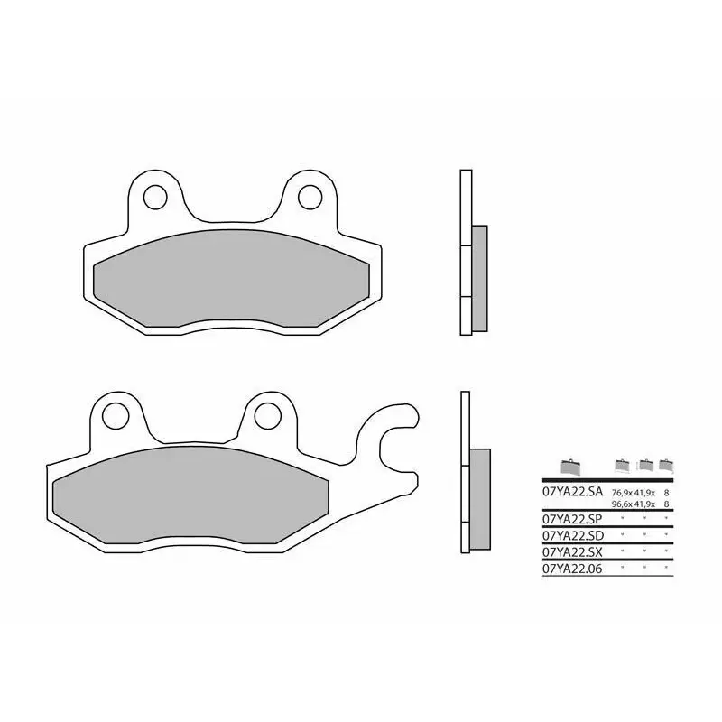 Plaquettes de frein BREMBO 07YA22SX métal fritté