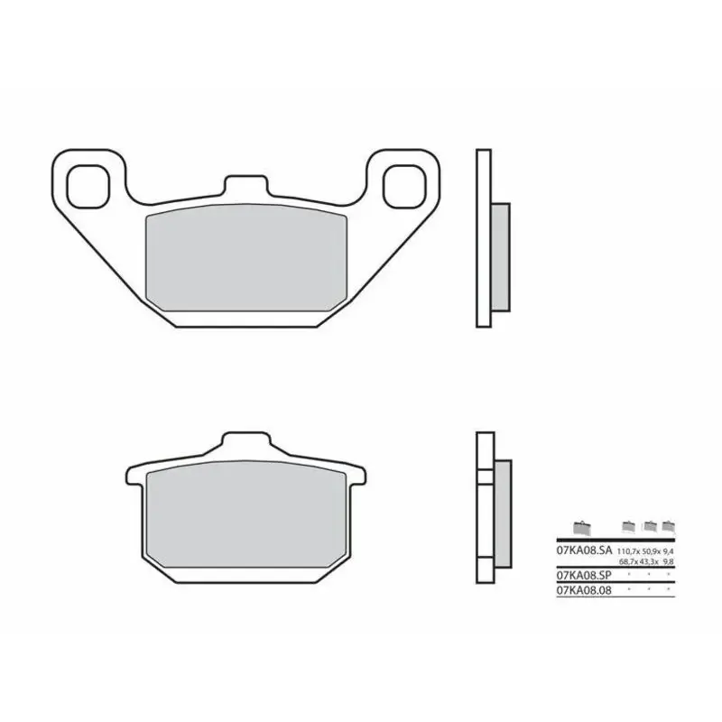 Plaquettes de frein BREMBO 07KA08SA métal fritté Kawasaki