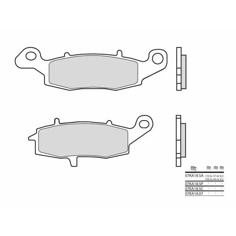 Plaquettes de frein BREMBO 07KA18SA métal fritté Suzuki/Kawasaki