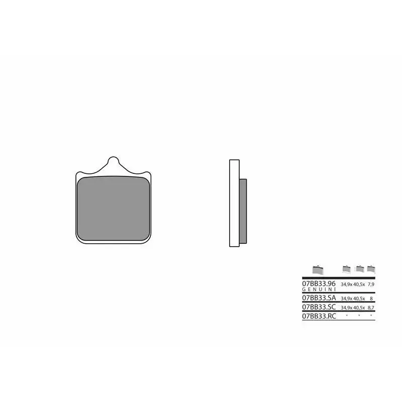 Plaquettes de frein BREMBO 07BB33RC racing carbone