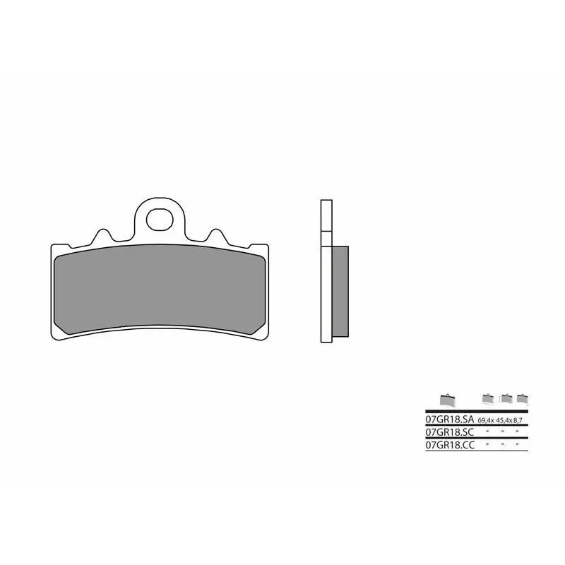 Plaquettes de frein BREMBO 07GR18CC carbone céramique