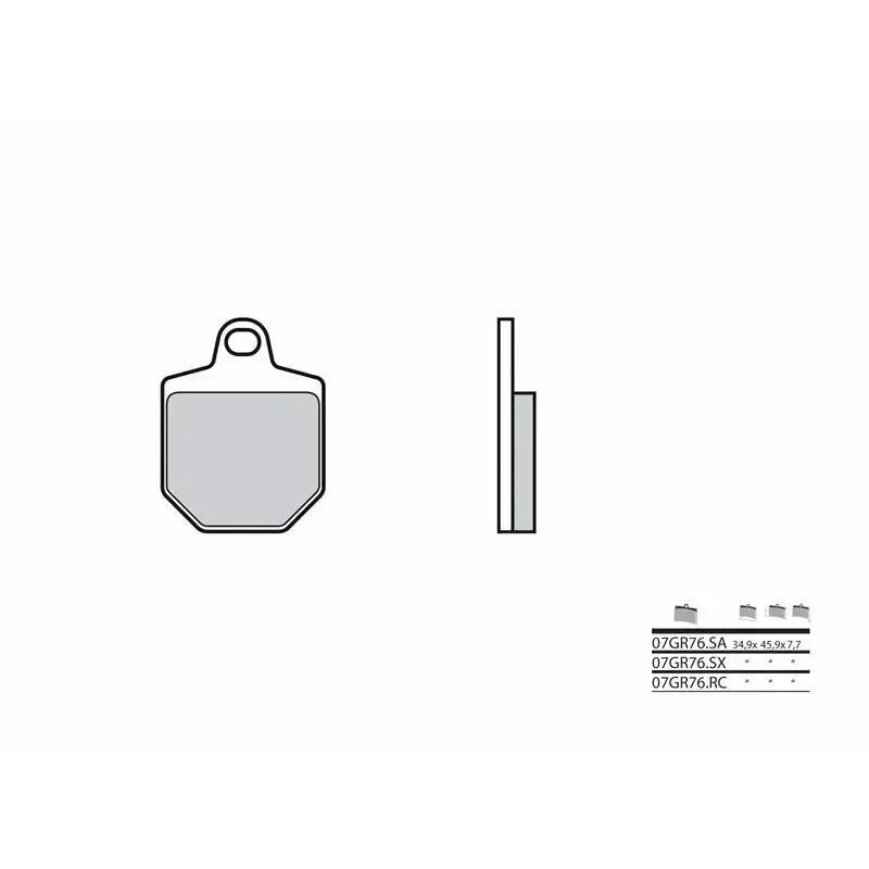Plaquettes de frein BREMBO 07GR76SX métal fritté Honda CR80R/85R
