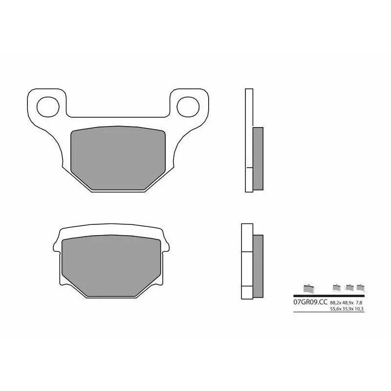 Plaquettes de frein BREMBO 07GR09CC carbone céramique
