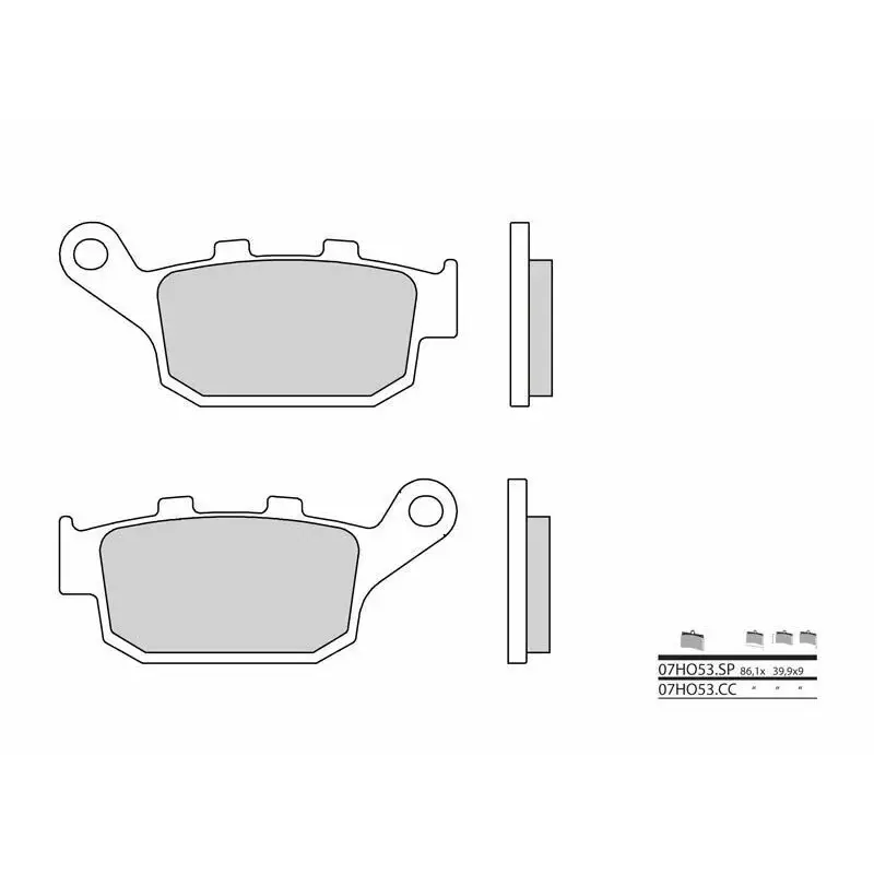 Plaquettes de frein BREMBO 07HO53CC carbone céramique
