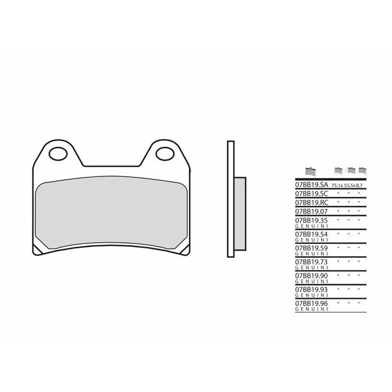 Plaquettes de frein BREMBO 07BB19SA métal fritté