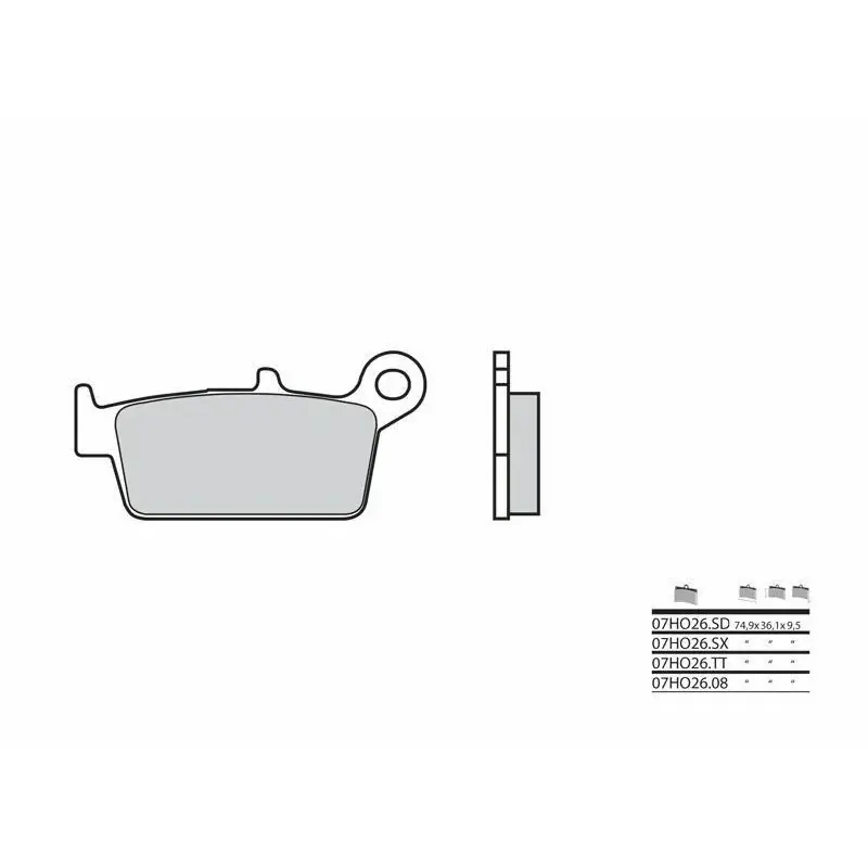 Plaquettes de frein BREMBO 07HO26SD métal fritté