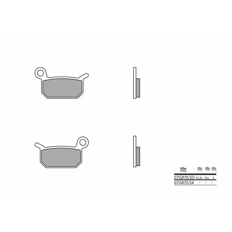Plaquettes de frein BREMBO 07GR70SX métal fritté