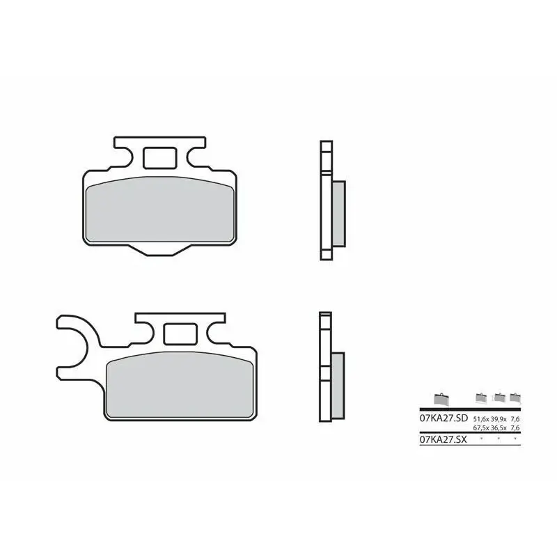 Plaquettes de frein BREMBO 07KA27SD métal fritté