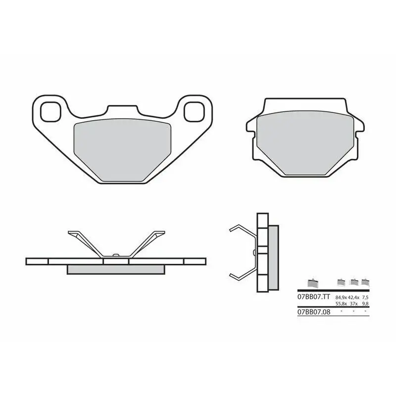Plaquettes de frein BREMBO 07BB0708 organique