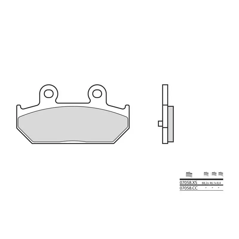 Plaquettes de frein BREMBO 07058XS carbone céramique organique