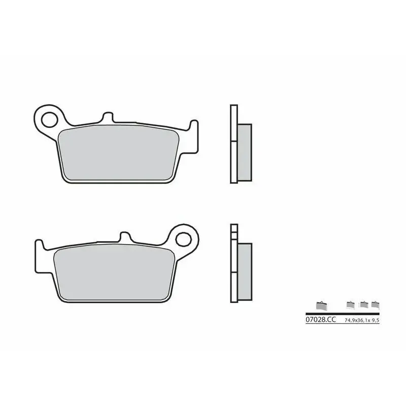 Plaquettes de frein BREMBO 07028CC carbone céramique