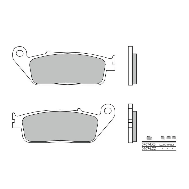 Plaquettes de frein BREMBO 07074XS carbone céramique organique