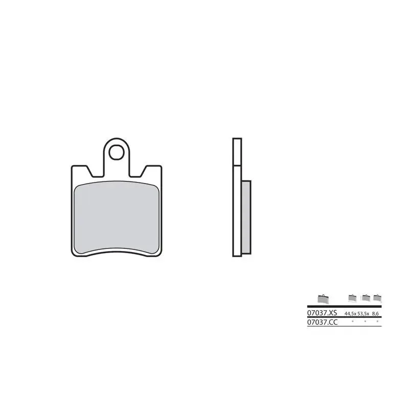 Plaquettes de frein BREMBO 07037XS carbone céramique organique