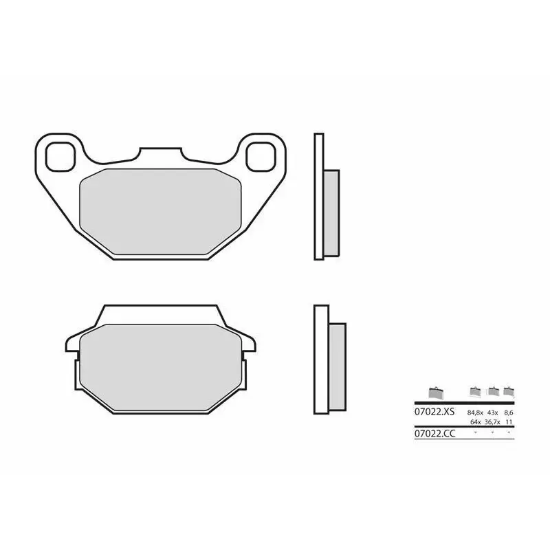 Plaquettes de frein BREMBO 07022XS carbone céramique organique