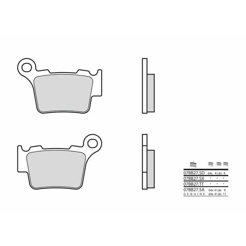 Plaquettes de frein BREMBO 07BB27TT carbone céramique