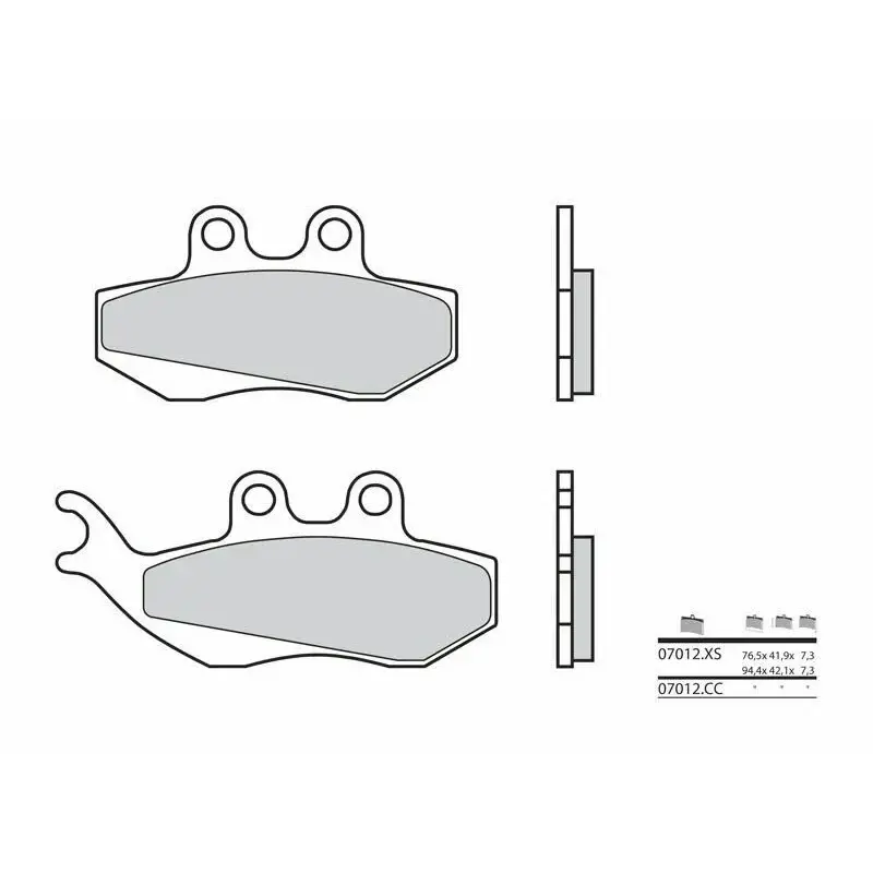 Plaquettes de frein BREMBO 07012XS carbone céramique organique