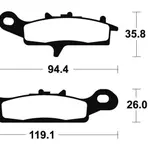 Plaquettes de frein TECNIUM Type 298 Métal fritté