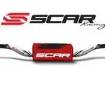 Guidon Ø28,6mm sans barre SCAR O² RC aluminium blanc/mousse rouge