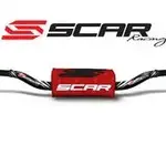 Guidon Ø28,6mm sans barre SCAR O² RC High aluminium noir/mousse rouge