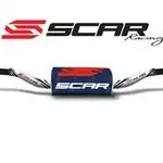 Guidon Ø28,6mm sans barre SCAR O² McGrath/Short aluminium blanc/mousse bleu foncé