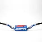 Guidon Ø28,6mm sans barre SCAR O² aluminium bleu/mousse bleu