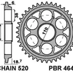 Couronne PBR 41 dents alu ultra-light anodisé dur pas 520 type 4640