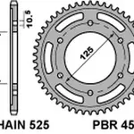 Couronne PBR 48 dents alu standard pas 525 type 4529