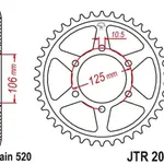 Couronne JT SPROCKETS 41 dents acier standard pas 520 type 2020