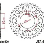 Couronne JT SPROCKETS Aluminium Ultra-light anti-boue 478-520