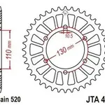 Couronne JT SPROCKETS Aluminium Ultra-light anti-boue 486-520