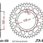 Couronne JT SPROCKETS Aluminium Ultra-light anti-boue 461-420